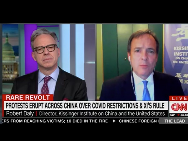 Robert Daly being interviewed on CNN